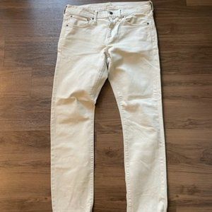 J Crew Men's 484 Jeans - Off White/Cream - 32 x 32 - Preowned